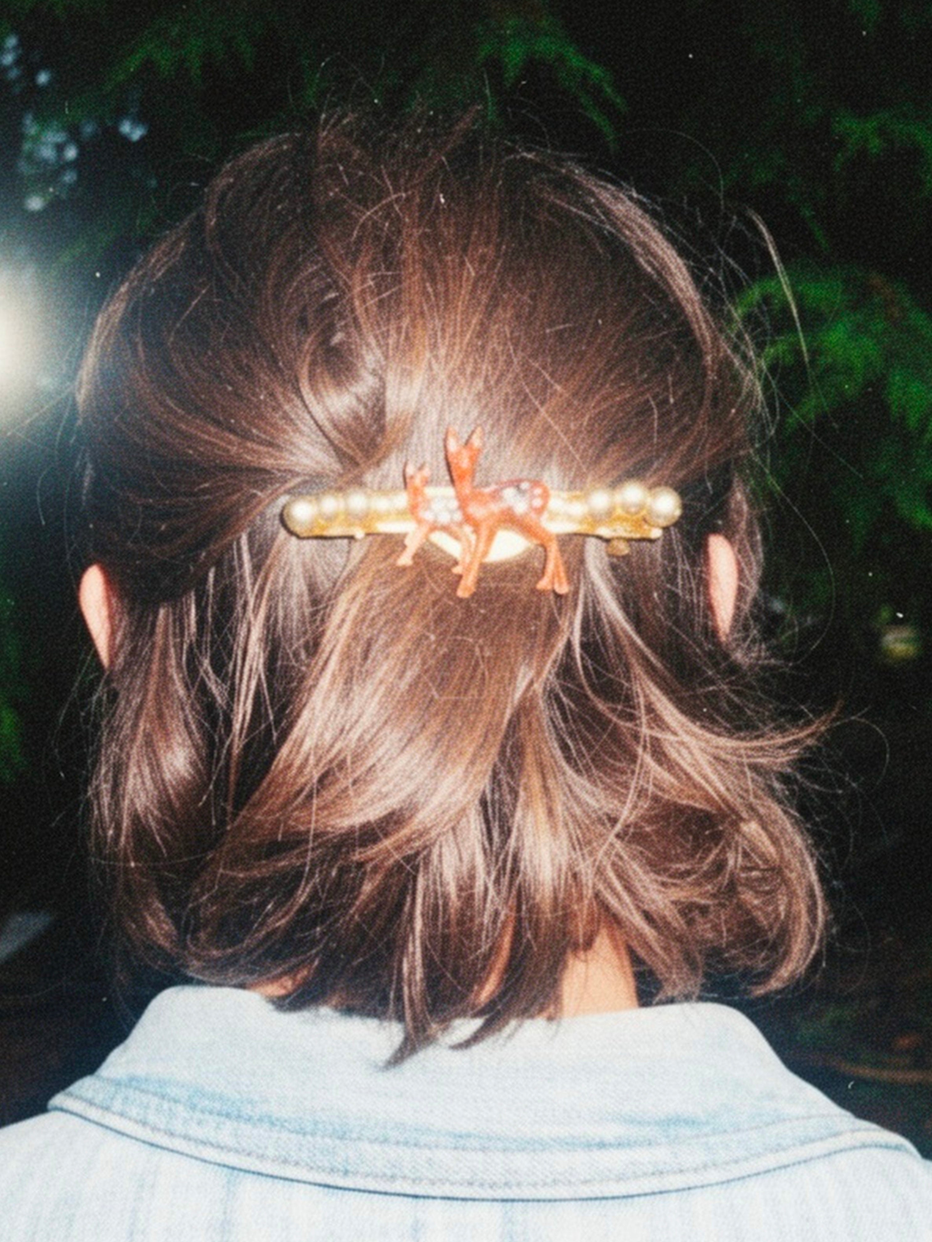 Deer and Pearl Hairclip