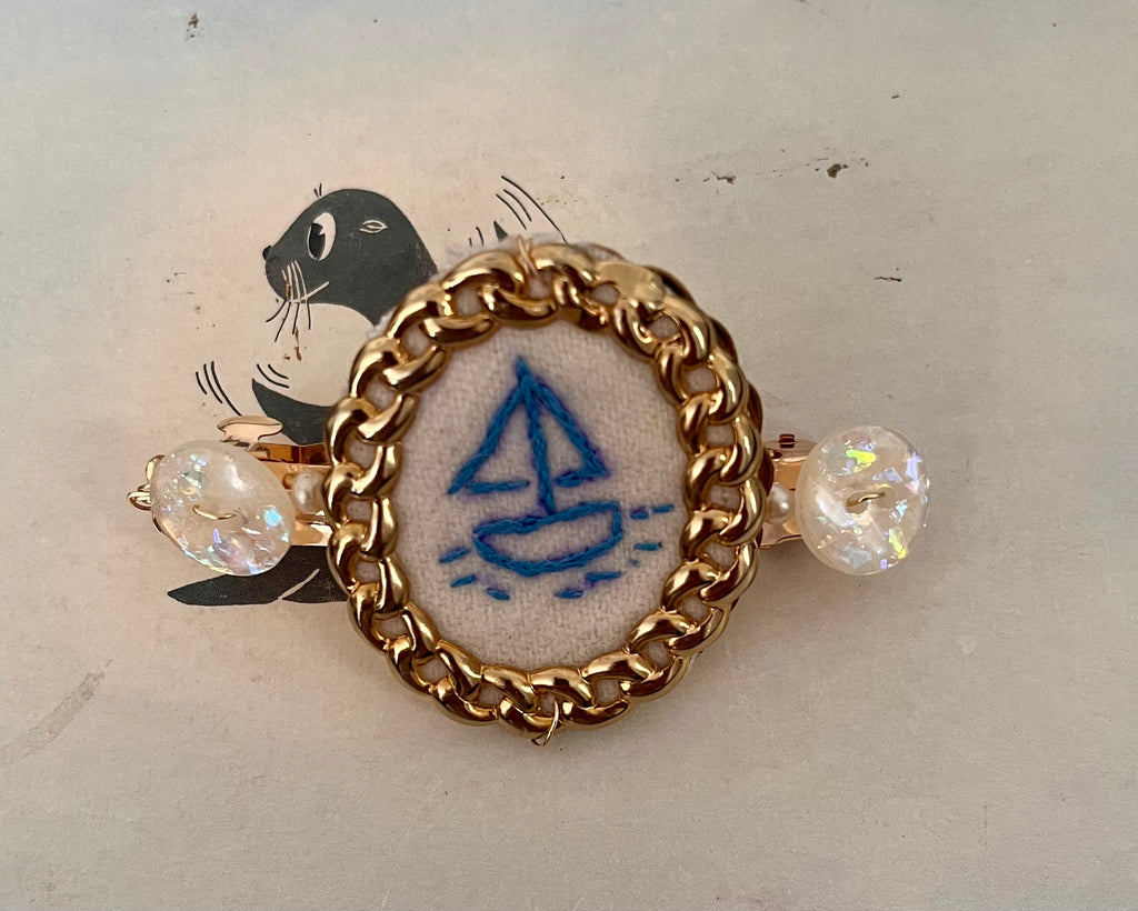 Sailboat Portrait Hairclip