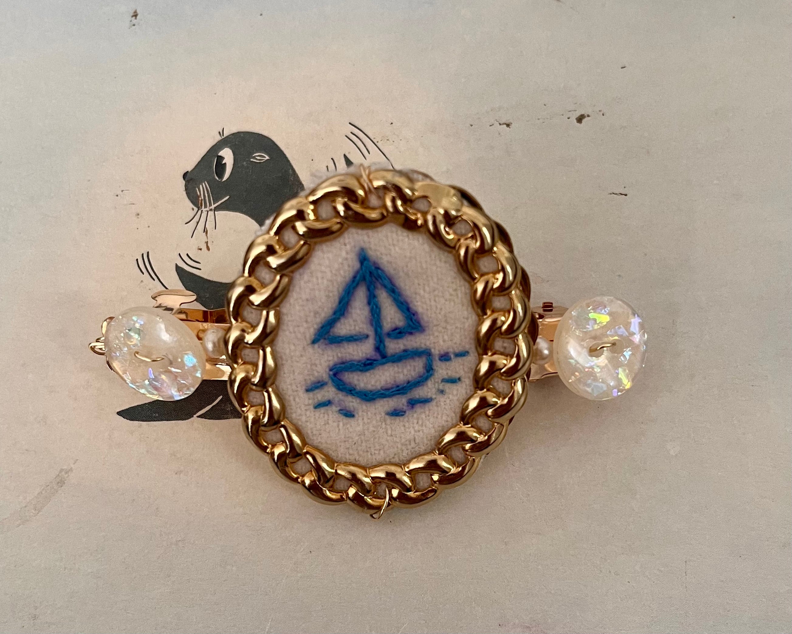 Sailboat Portrait Hairclip