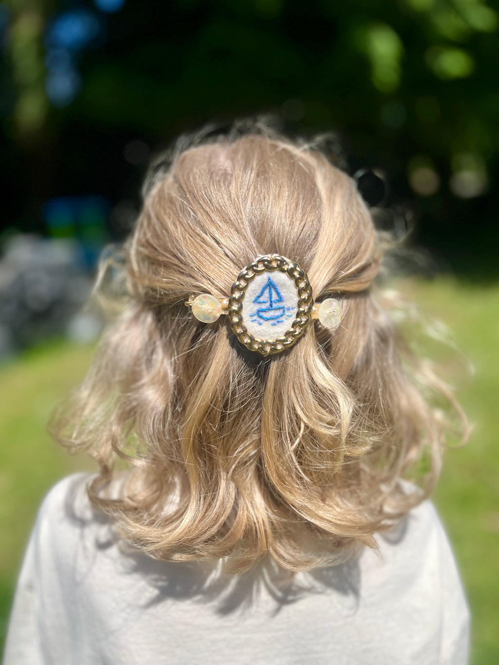 Sailboat Portrait Hairclip