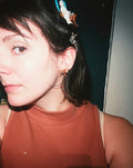 Mini Deer and Pearl Post Earrings